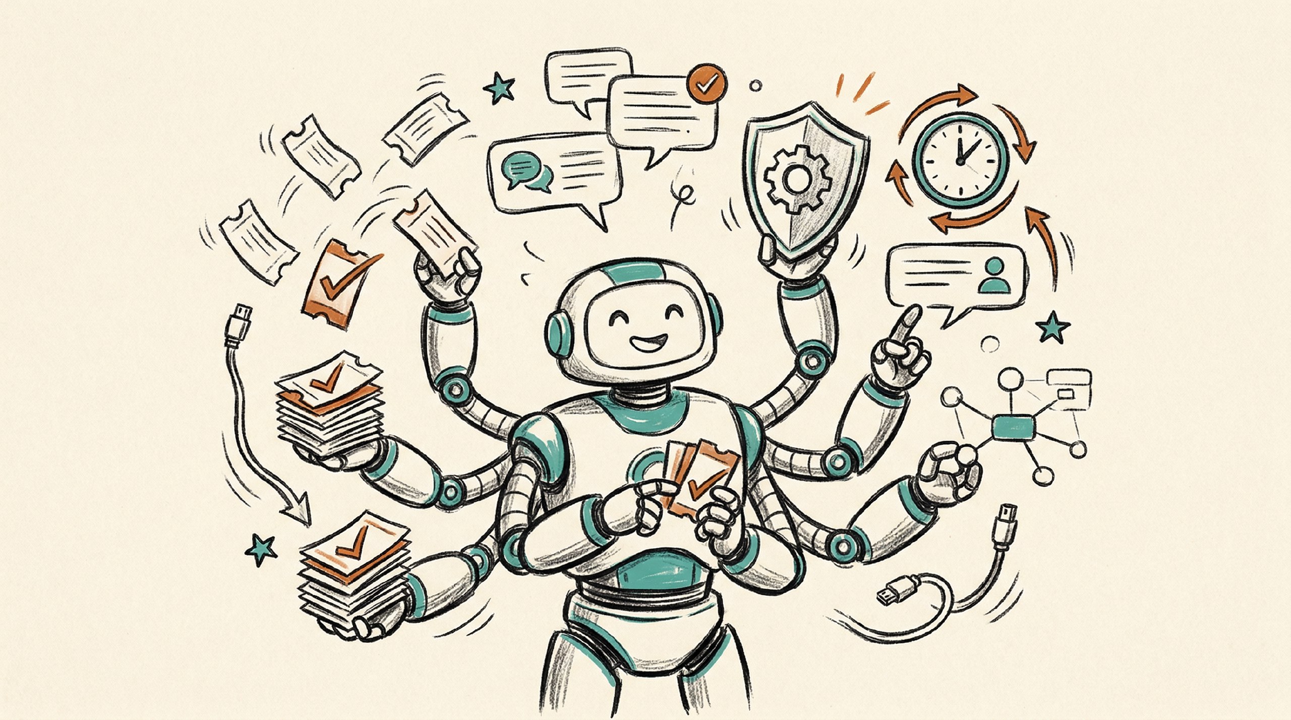 AI bot managing multiple tasks simultaneously